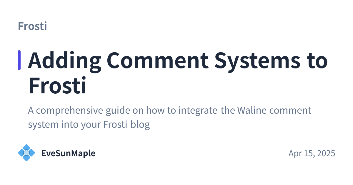 Share preview for Adding Comment Systems to Frosti